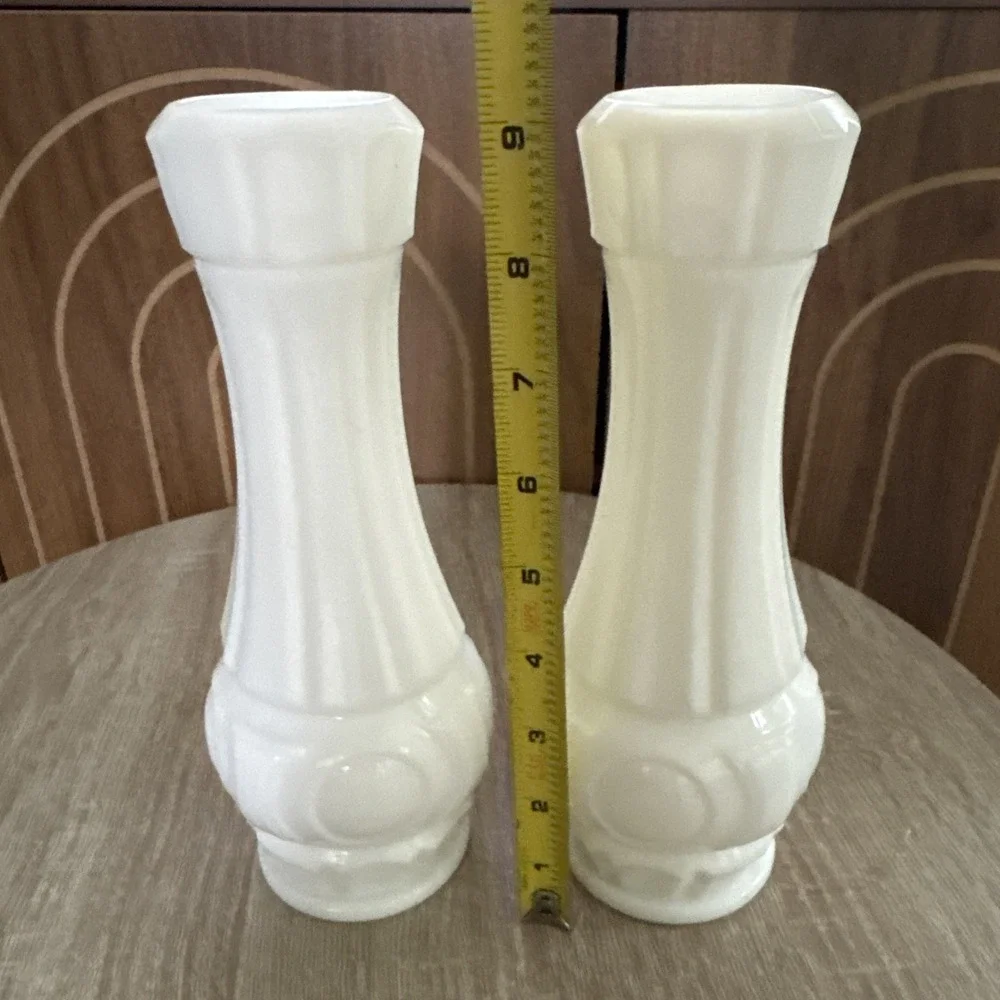 Vtg Wheaton Vase White Milk Glass Bottle 9 Inches Tall MCM